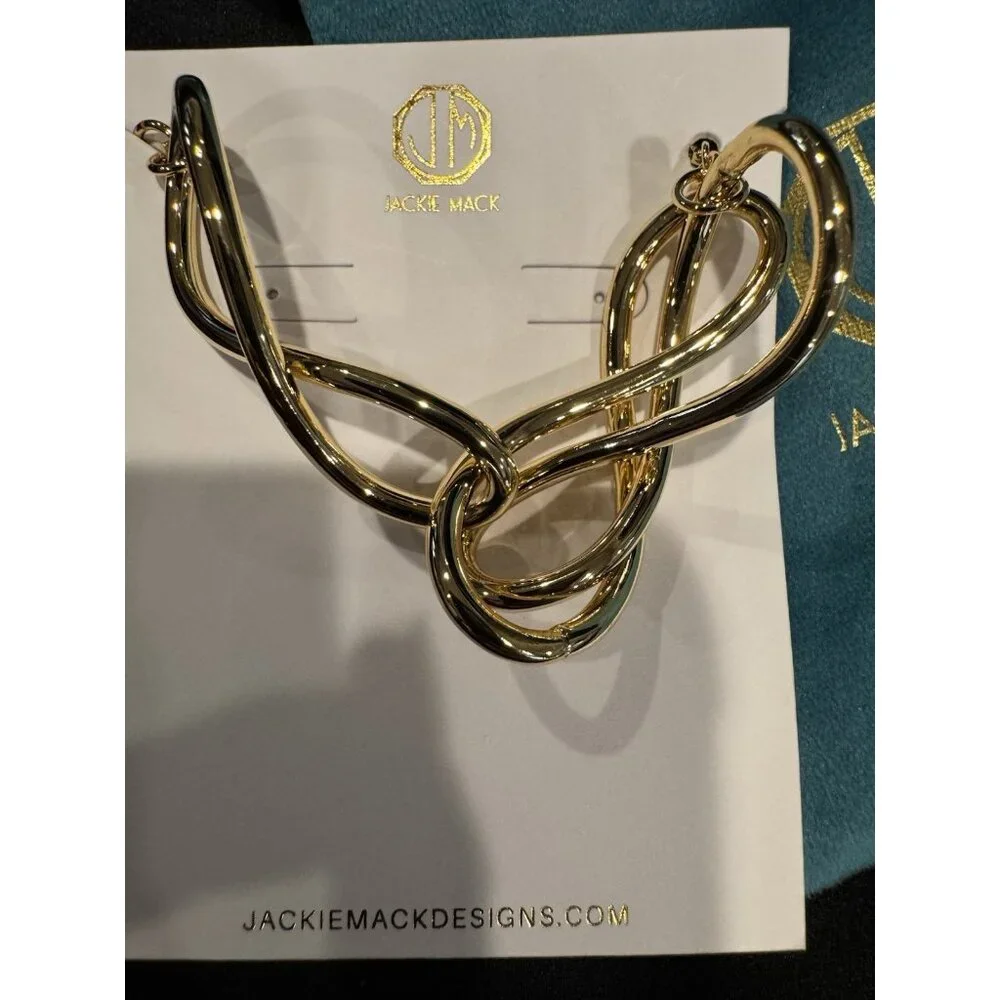 Jackie Mack Gold Tone Lumi Link Bracelet Women's Costume Jewelry $128 NEW